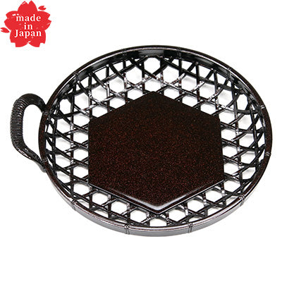 樹脂 新5寸片手かご（Φ15cm）茶パール　盛り付け 皿 前菜 器 高級感　日本製