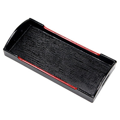 樹脂製 運び型カスター盆 黒天朱 小　卓上調味料 スリム 