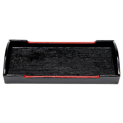 樹脂製 運び型カスター盆 黒天朱 小　卓上調味料 スリム 