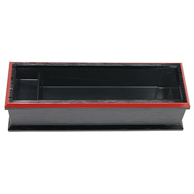 樹脂製 元禄箸箱 楊枝入付 黒渕朱（24cmまでの箸）　箸入 箸ケース 箸箱 楊枝入 卓上