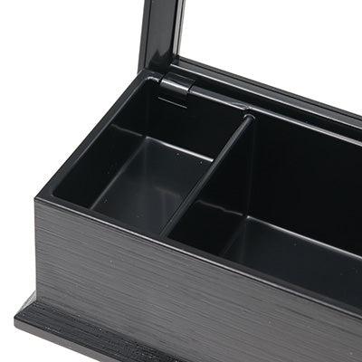 樹脂製 元禄箸箱 楊枝入付 黒渕朱（24cmまでの箸）　箸入 箸ケース 箸箱 楊枝入 卓上