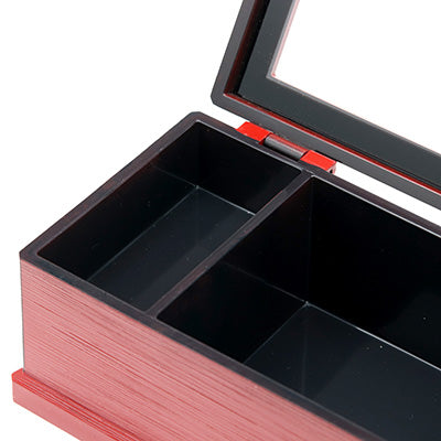 樹脂製 元禄箸箱 楊枝入付 朱渕黒 （21cmまでの箸）箸入 箸ケース 箸箱 楊枝入 卓上