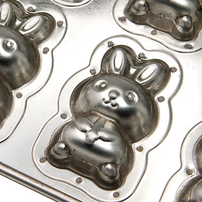 シルバー天板 ウサギ 8P　製菓 焼き菓子 空焼き不用 熱伝導 ケーキ　日本製