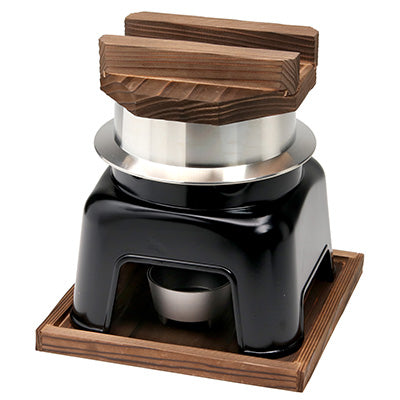 お釜かまどセット（内面 フッ素加工） 大  1合用 黒木 卓上 釜めし ※固形燃料は付属しておりません