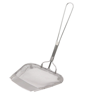 18-8ステンレス製 手アミ式 角型 カス揚げ 細目 （40メッシュ）