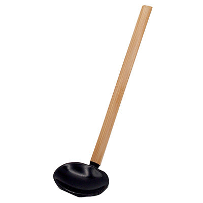 木製 手造り 田舎杓子（黒）中 【DO-EN】