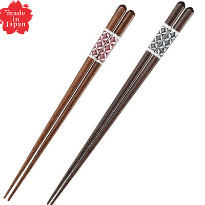 天然木 紋菱箸(もんびし) 21cm～ 滑り止め加工 食洗器対応 日本製