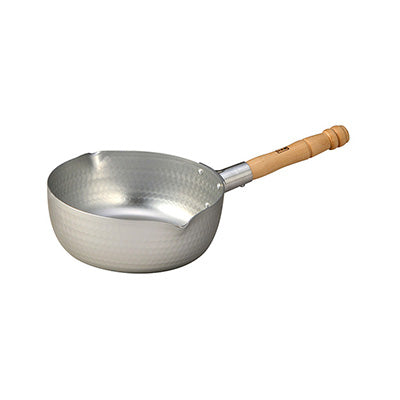 アルミ製 雪平鍋(SS) 両口鍋 ホクア 15cm～ 槌目 熱伝導性 目盛り付【ガス専用】　日本製