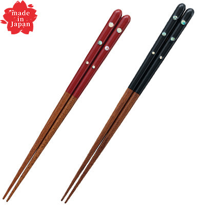 天然木 貝花丸箸 20.5cm～ 滑り止め加工 食洗器対応 日本製