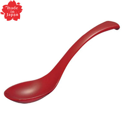 メラミン製 ユニレンゲ (スプーン型) 17cm 軽量 食洗器対応　日本製 朱
