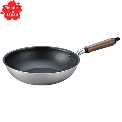 プラテアードEM フライパン いため鍋 28cm 軽量 全面2層構造（ステンレス・アルミ）お手入れ簡単【ガス・IH】　日本製