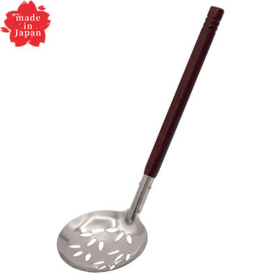 18-8ステンレス製 ローズ柄 卓上 お玉 穴明 小　日本製