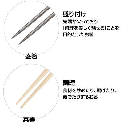 ステンレス製 盛箸 13.5cm～（黒檀柄）盛付 先細形状 刺身 和食 日本製