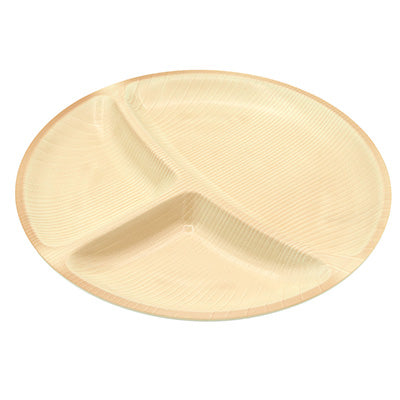 バイオマスメラミン食器 3ツ仕切プレート 25cm ナチュラル （Walna ウォールナ）木製食器のようなリアル皿