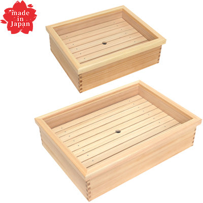 ネタ箱 かぶせ蓋 目皿 ステンレスバット付（ネタの乾燥を防ぐ蓋付）※保冷剤別売　ネタケース　日本製