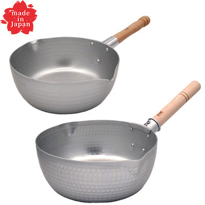 アルミ製 雪平鍋(SS) 両口鍋 ホクア 15cm～ 槌目 熱伝導性 目盛り付【ガス専用】　日本製