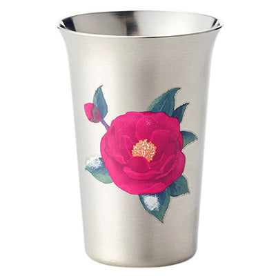 まどろむ酒器（色づく銅・錫の酒器・お酒）16℃以下 温度で色づく酒器 冷たい液体を入れると柄が浮かびあがる　日本製 バラ