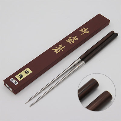 ステンレス製 盛箸 13.5cm～（黒檀柄）盛付 先細形状 刺身 和食　日本製