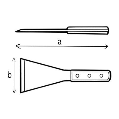 ステンレス鋼 三角バチステン 厚口　日本製  鉄板焼き お好み焼き 清掃 カット